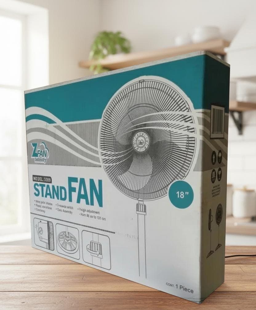 Ventilador de pedestal Z Fan Technology Stand Fan 18 pulgadas, modelo 3389