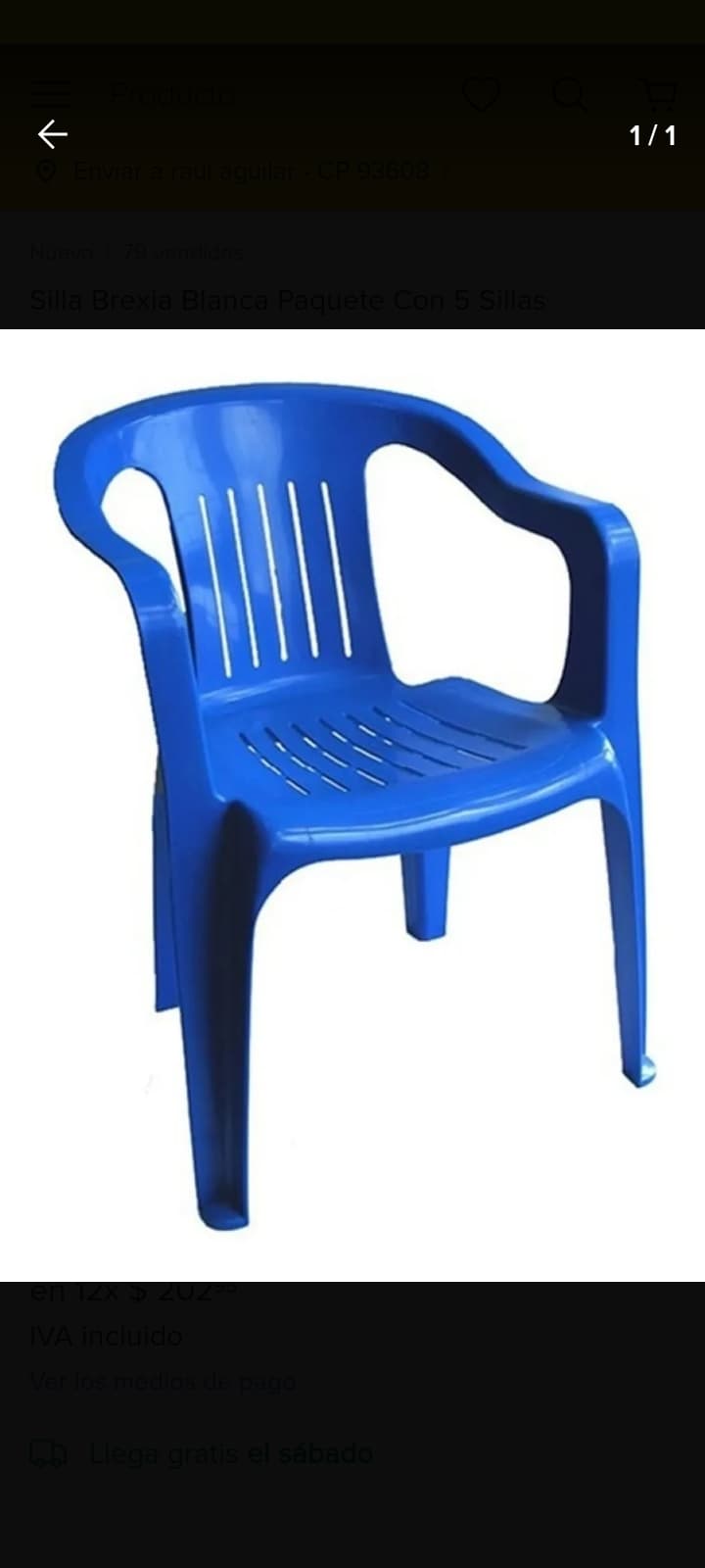 Silla Brexla apilable, paquete con 5 sillas
